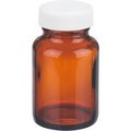 Cp Lab Safety. Wheaton® 2 oz Amber Wide Mouth Packer Bottles, PP/PTFE Lined Caps, Case of 24 W216946